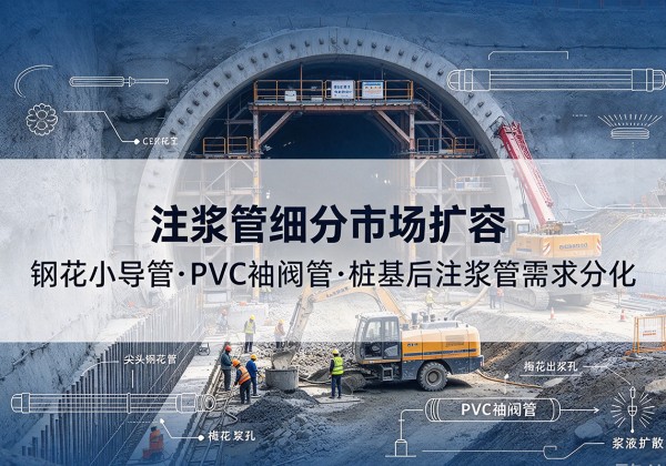 巢湖注浆管细分市场扩容，隧道钢花小导管、PVC 袖阀管、桩基后注浆管需求分化